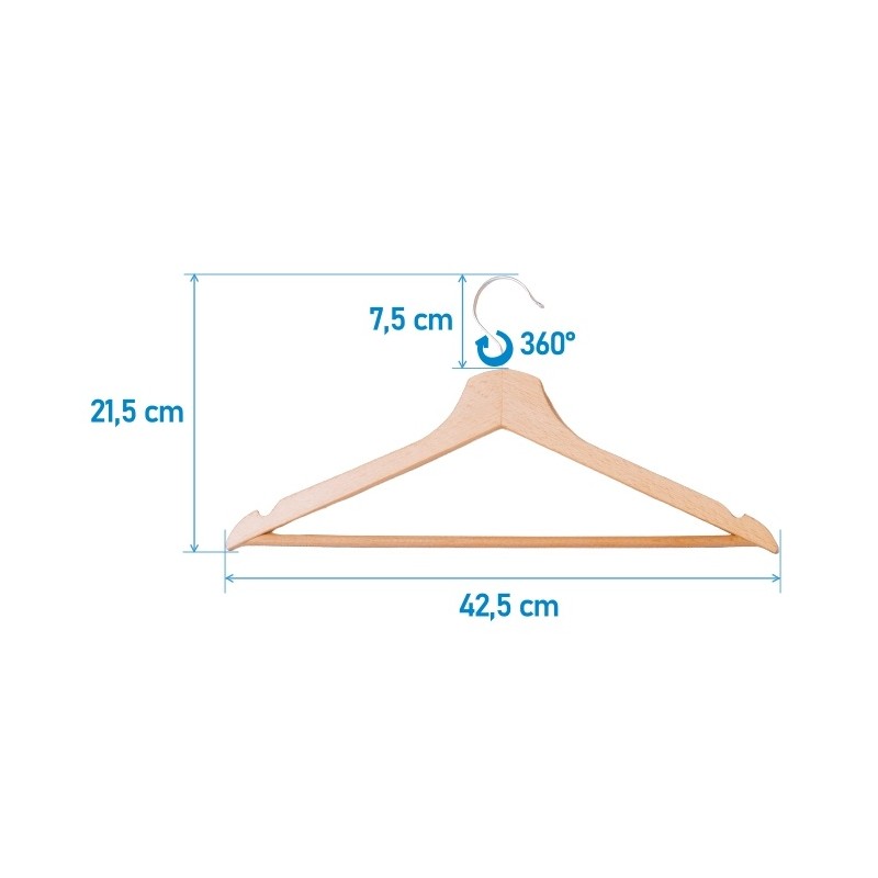 Zestaw 10 Sztuk Wieszaków Drewnianych Hange