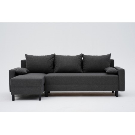 Narożnik Rozkładany MOLLY 3-osobowy z Funkcją Spania Ciemnoszary