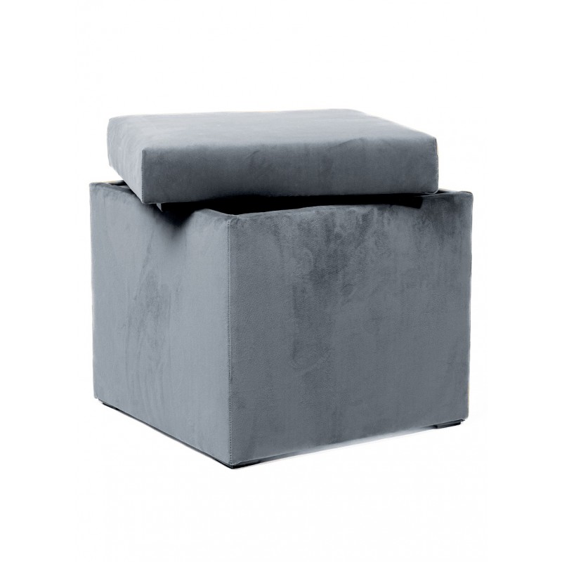 Pufa Fiesta 40x40x40 Szara z Pojemnikiem
