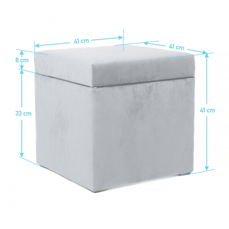 Pufa Fiesta 40x40x40 Ciemnoszara z Pojemnikiem