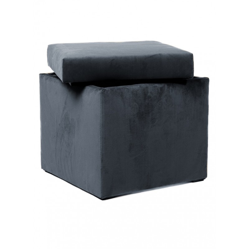 Pufa Fiesta 40x40x40 Ciemnoszara z Pojemnikiem