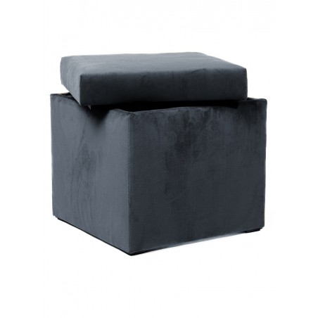 Pufa Fiesta 40x40x40 Ciemnoszara z Pojemnikiem
