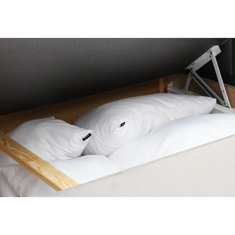 Tapczan Jednoosobowy Dla Dziecka FENIKS 80x200 z Pojemnikiem Bokiem i Oparciem Szary Welur