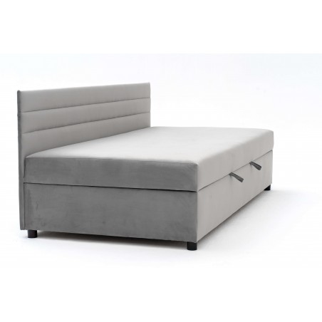 Tapczan FENIKS 120x200 Z Pojemnikiem i Oparciem Szary Welur