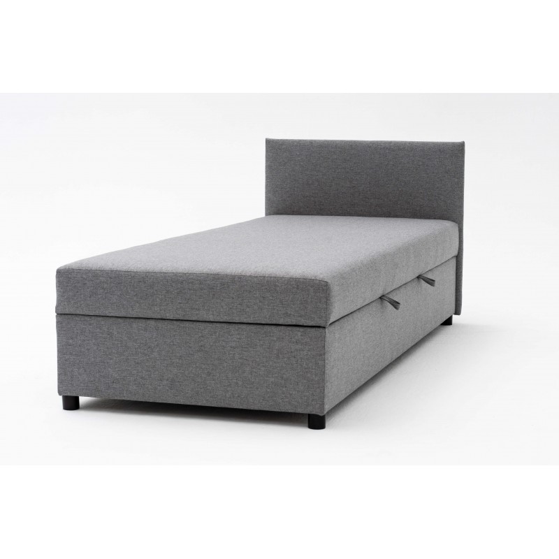 Tapczan Jednoosobowy Dla Dziecka FENIKS 80x200 z Pojemnikiem i Wezgłowiem Szary