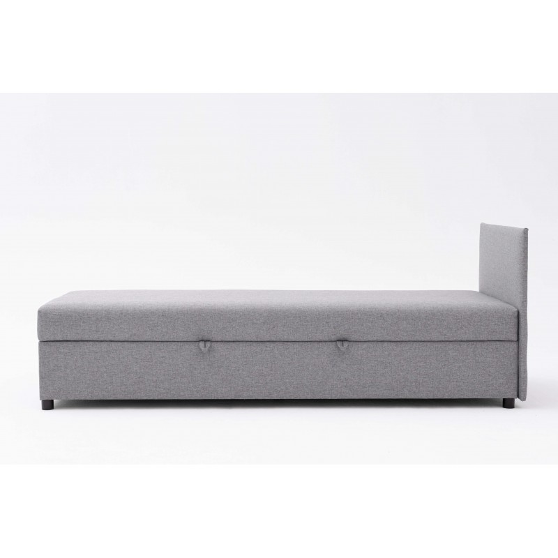 Tapczan Jednoosobowy Dla Dziecka FENIKS 80x200 z Pojemnikiem i Wezgłowiem Szary