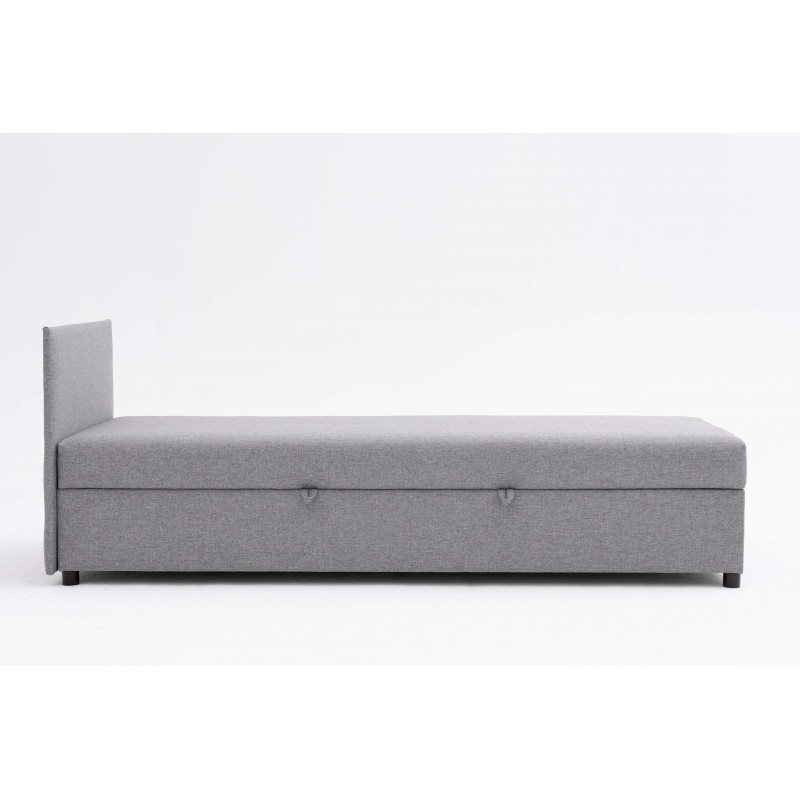 Tapczan Jednoosobowy Dla Dziecka FENIKS 80x200 z Pojemnikiem i Wezgłowiem Szary