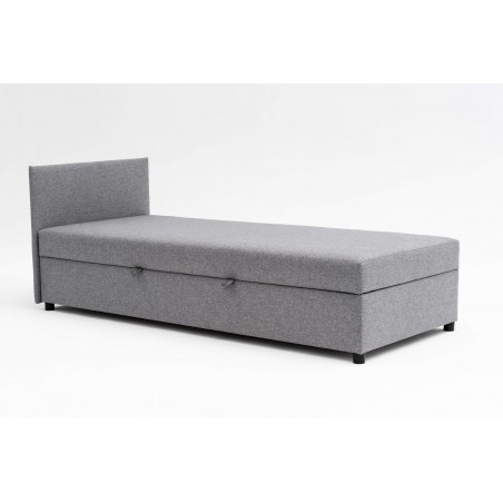 Tapczan FENIKS 120x200 z Pojemnikiem i Wezgłowiem Szary