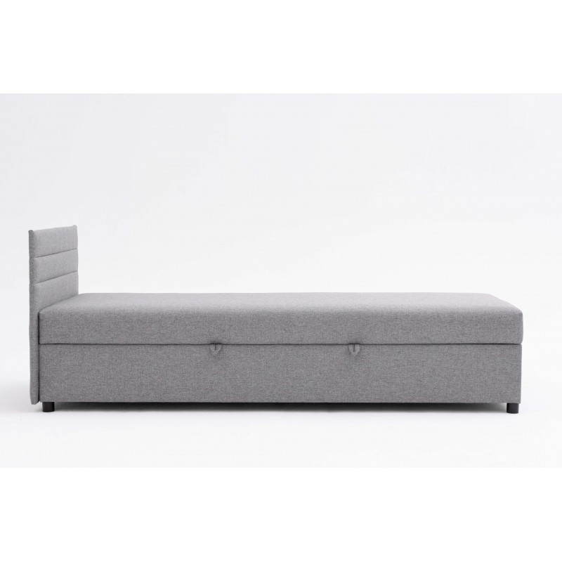 Tapczan Jednoosobowy Dla Dziecka FENIKS 80x200 z Pojemnikiem i Wezgłowiem Szary