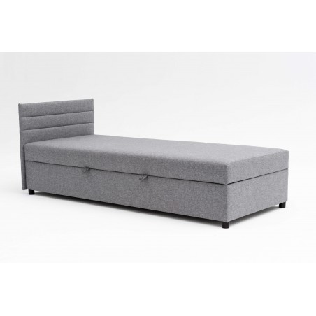 Tapczan FENIKS 120x200 z Pojemnikiem i Wezgłowiem Szary