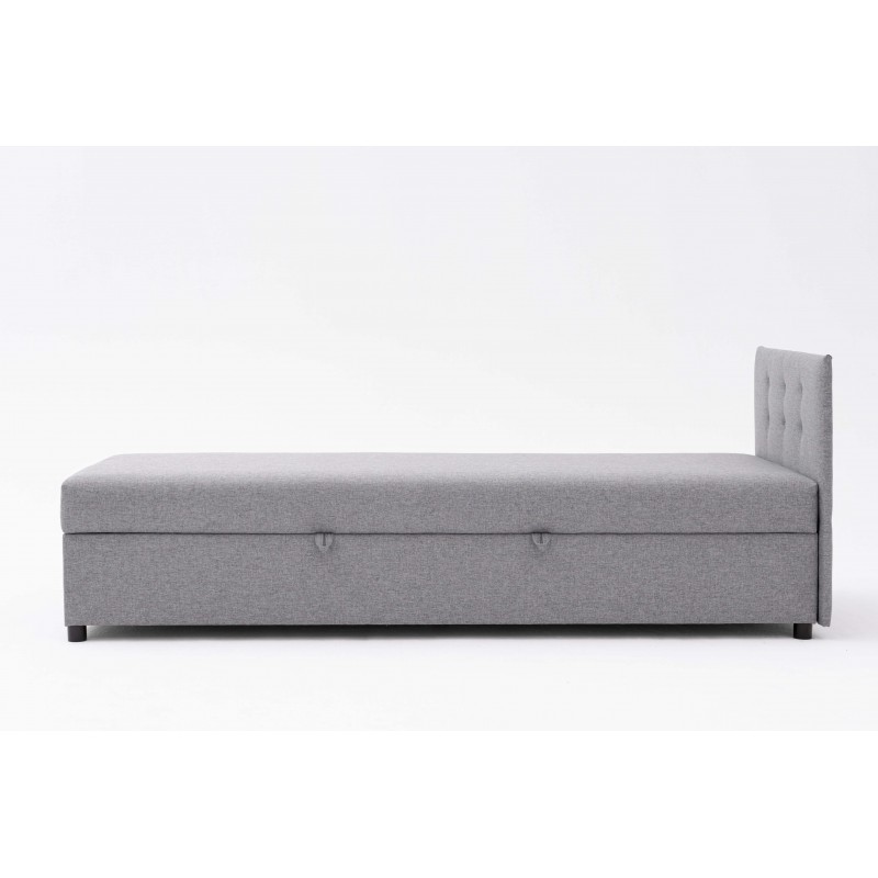 Tapczan Jednoosobowy Dla Dziecka FENIKS 80x200 z Pojemnikiem i Wezgłowiem Szary