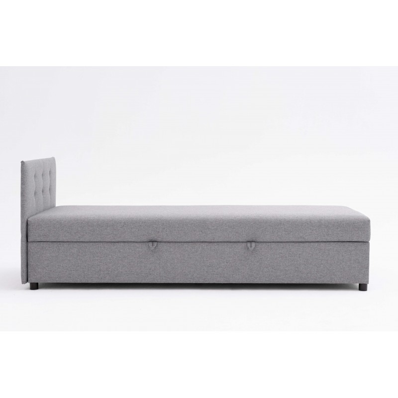 Tapczan Jednoosobowy Dla Dziecka FENIKS 80x200 z Pojemnikiem i Wezgłowiem Szary