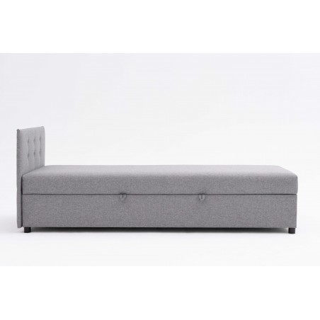 Tapczan Jednoosobowy Dla Dziecka FENIKS 80x200 z Pojemnikiem i Wezgłowiem Szary