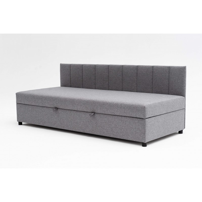 Tapczan Młodzieżowy FENIKS 90x200 z Pojemnikiem i Oparciem Szary