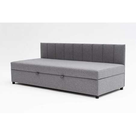 Tapczan Młodzieżowy FENIKS 90x200 z Pojemnikiem i Oparciem Szary