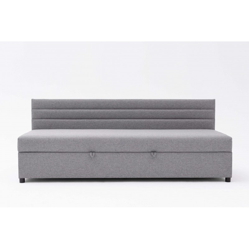 Tapczan Jednoosobowy Dla Dziecka FENIKS 80x200 z Pojemnikiem i Oparciem Szary