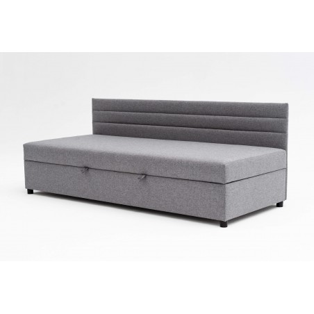 Tapczan Młodzieżowy FENIKS 90x200 z Pojemnikiem i Oparciem Szary