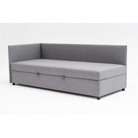 Tapczan FENIKS 120x200 z Pojemnikiem Bokiem i Oparciem Szary