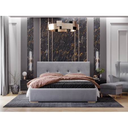 Łóżko Tapicerowane LUNA 160x200 Z Pojemnikiem