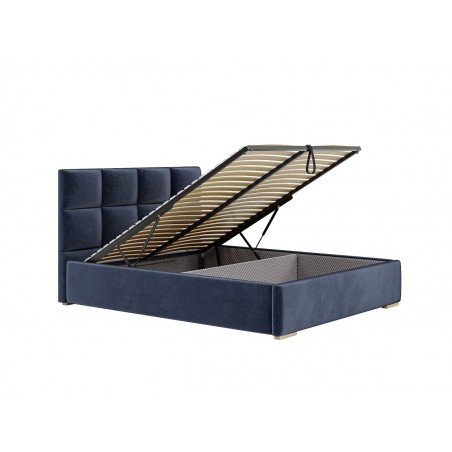 Łóżko tapicerowane z pojemnikiem na pościel Mateo - Domyou