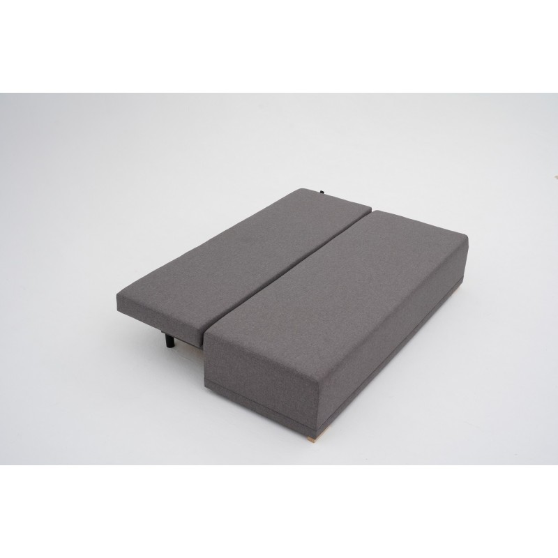 Kanapa Rozkładana z Funkcją Spania GOYA Szara 3-osobowa z Pojemnikiem