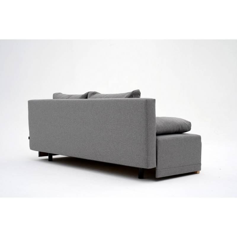 Kanapa Rozkładana z Funkcją Spania GOYA Szara 3-osobowa z Pojemnikiem