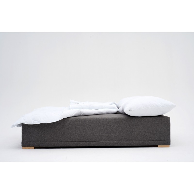 Kanapa Rozkładana z Funkcją Spania GOYA Szara 3-osobowa z Pojemnikiem