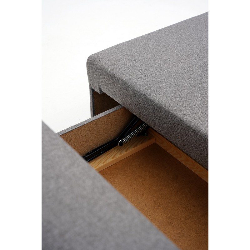 Kanapa Rozkładana z Funkcją Spania GOYA Szara 3-osobowa z Pojemnikiem