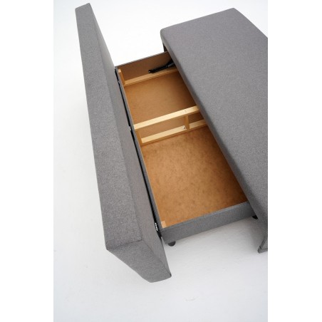 Kanapa Rozkładana z Funkcją Spania GOYA Szara 3-osobowa z Pojemnikiem