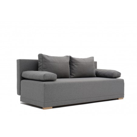 Kanapa Rozkładana z Funkcją Spania GOYA Szara 3-osobowa z Pojemnikiem