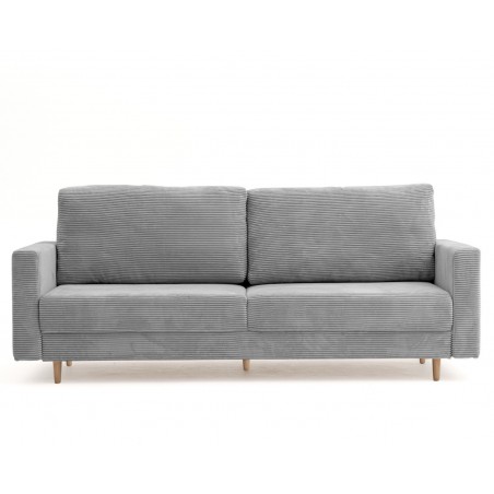 Kanapa z Funkcją Spania Sztruksowa NOBO 3-osobowa, Ciemnoszara