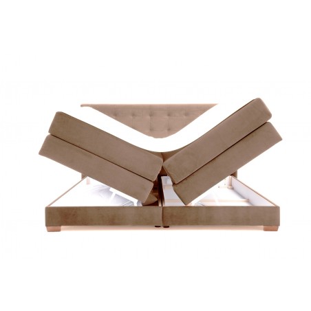Łóżko kontynentalne RAVEN 160x200, Beżowe, Boxspring z Pojemnikiem
