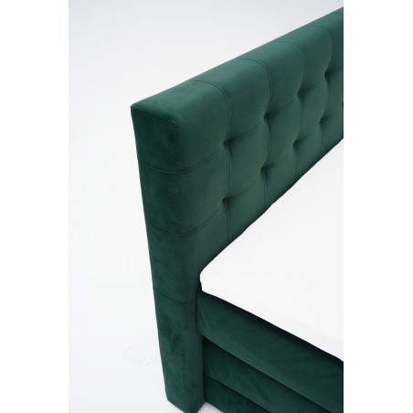 Łóżko kontynentalne RAVEN 180x200, Zielone, Boxspring z Pojemnikiem