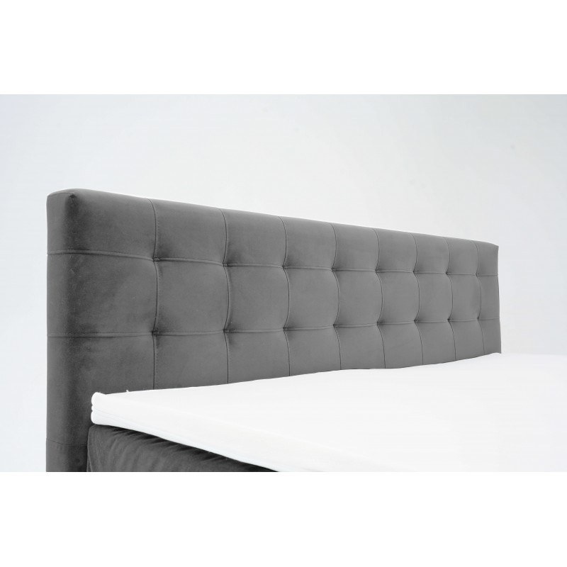 Łóżko kontynentalne RAVEN 180x200, Szare, Boxspring z Pojemnikiem