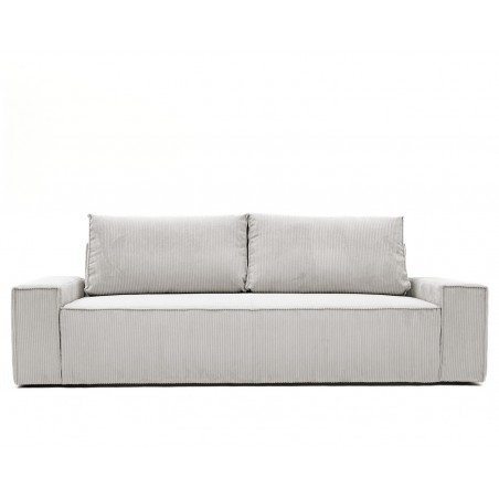 Kanapa z Funkcją Spania Sztruksowa Bora 3-osobowa z Pojemnikiem Szary