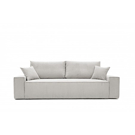 Kanapa z Funkcją Spania Sztruksowa Bora 3-osobowa z Pojemnikiem Szary