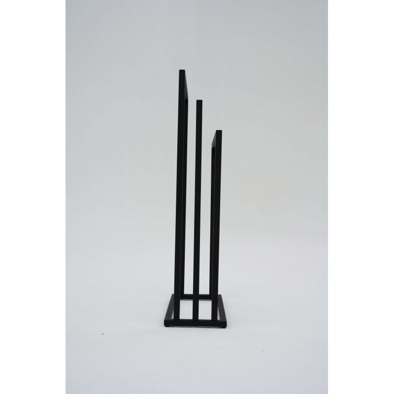 Stojak Na Ręczniki BROK, Wieszak Łazienkowy Trzypoziomowy, 3-ramienny, Czarny Industrialny, Loft