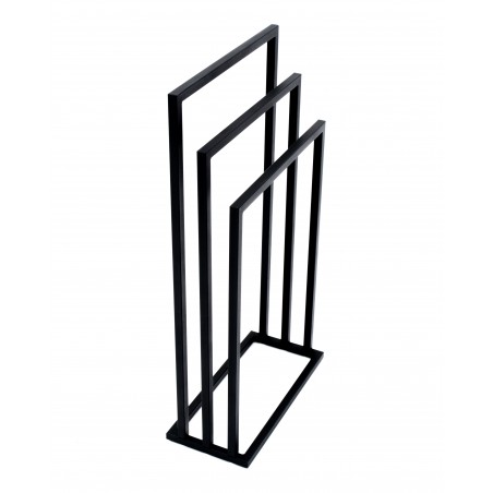 Stojak Na Ręczniki BROK, Wieszak Łazienkowy Trzypoziomowy, 3-ramienny, Czarny Industrialny, Loft