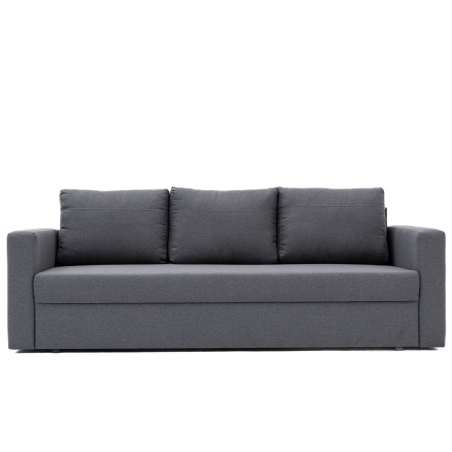 Kanapa Rozkładana z Funkcją Spania Szara NIVA 3-osobowa z Pojemnikiem