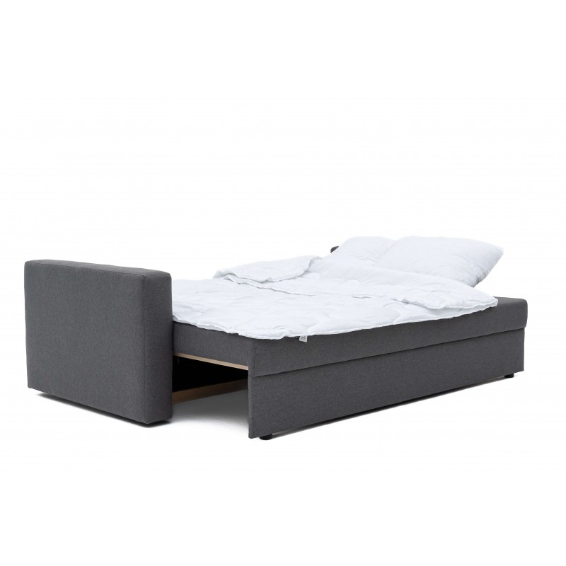 Kanapa Rozkładana z Funkcją Spania Szara NIVA 3-osobowa z Pojemnikiem