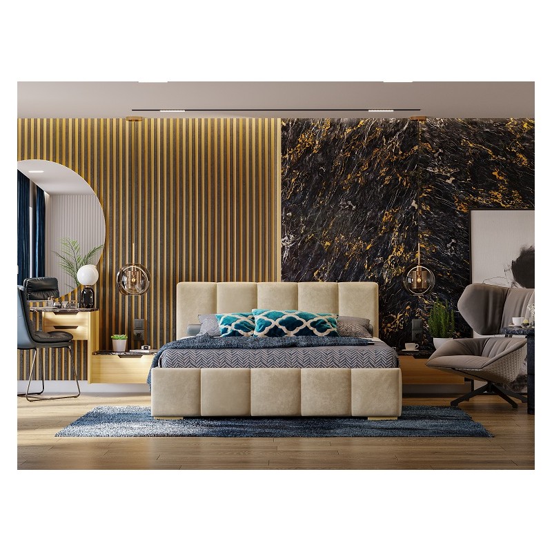 Łóżko tapicerowane Panama pikowane - Domyou