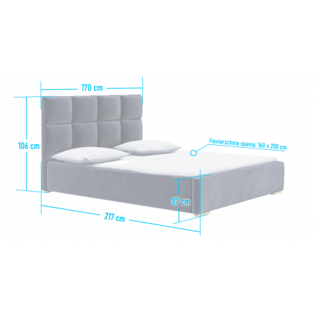 Łóżko tapicerowane z pojemnikiem na pościel Mateo - Domyou
