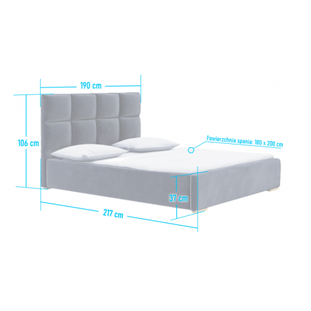 Łóżko tapicerowane z pojemnikiem na pościel Mateo - Domyou