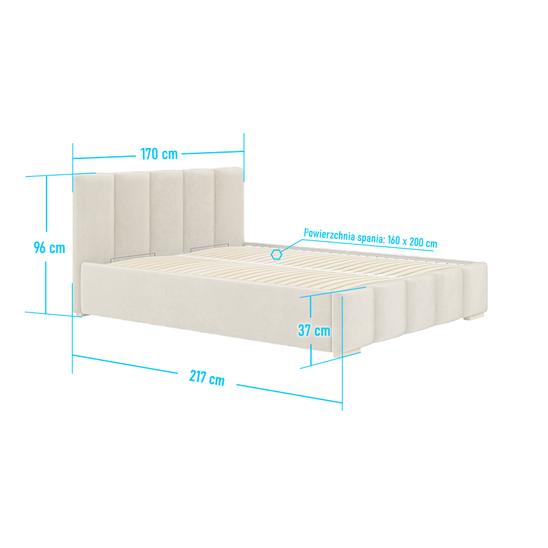 Łóżko tapicerowane Panama pikowane - Domyou