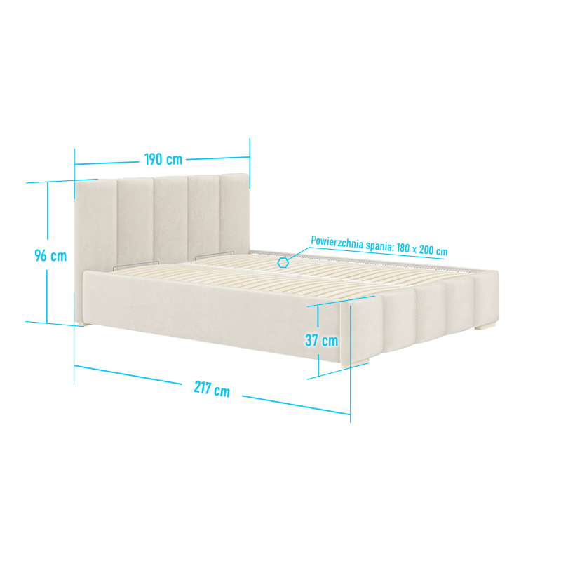 Łóżko tapicerowane Panama pikowane - Domyou