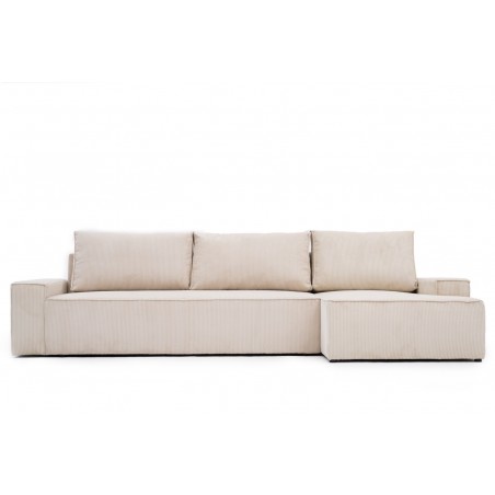 Narożnik z Funkcją Spania BORA XL, Rozkładany, Sztruks, Poszerzany Szezlong, Beżowa