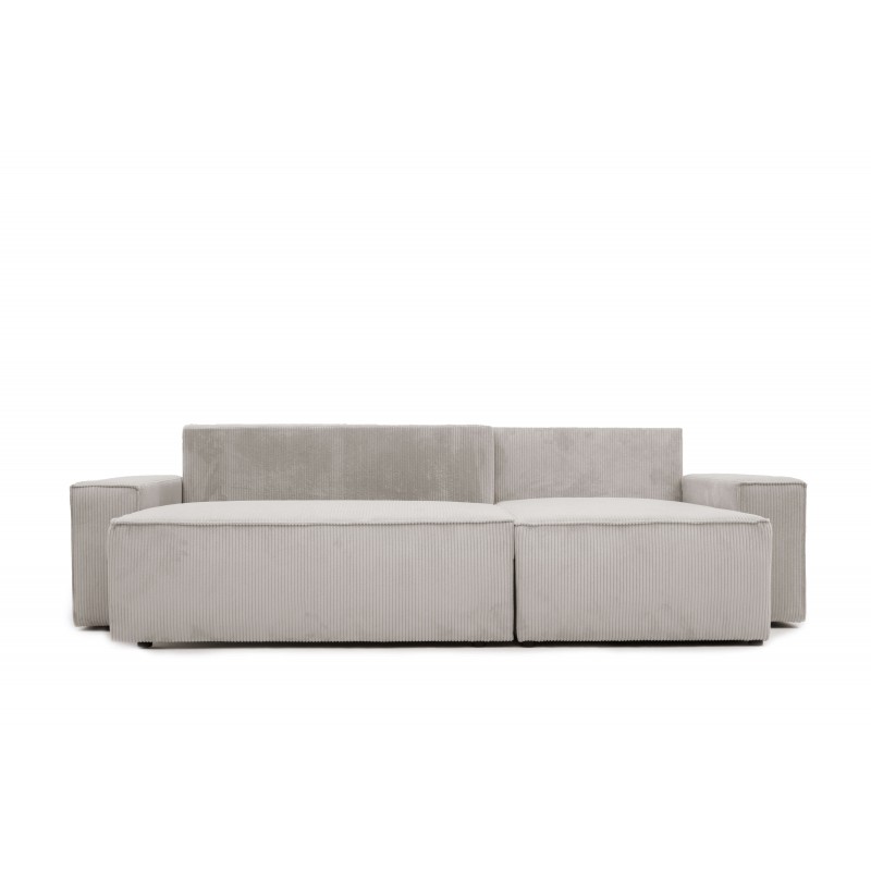 Narożnik Szary BORA L, 3-osobowy z Funkcją Spania, Rozkładany, Sztruks