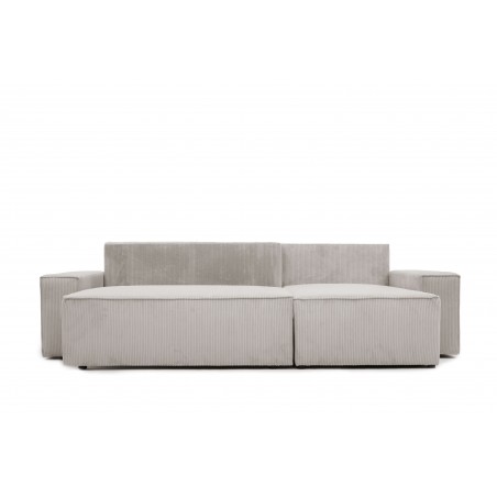 Narożnik Szary BORA L, 3-osobowy z Funkcją Spania, Rozkładany, Sztruks