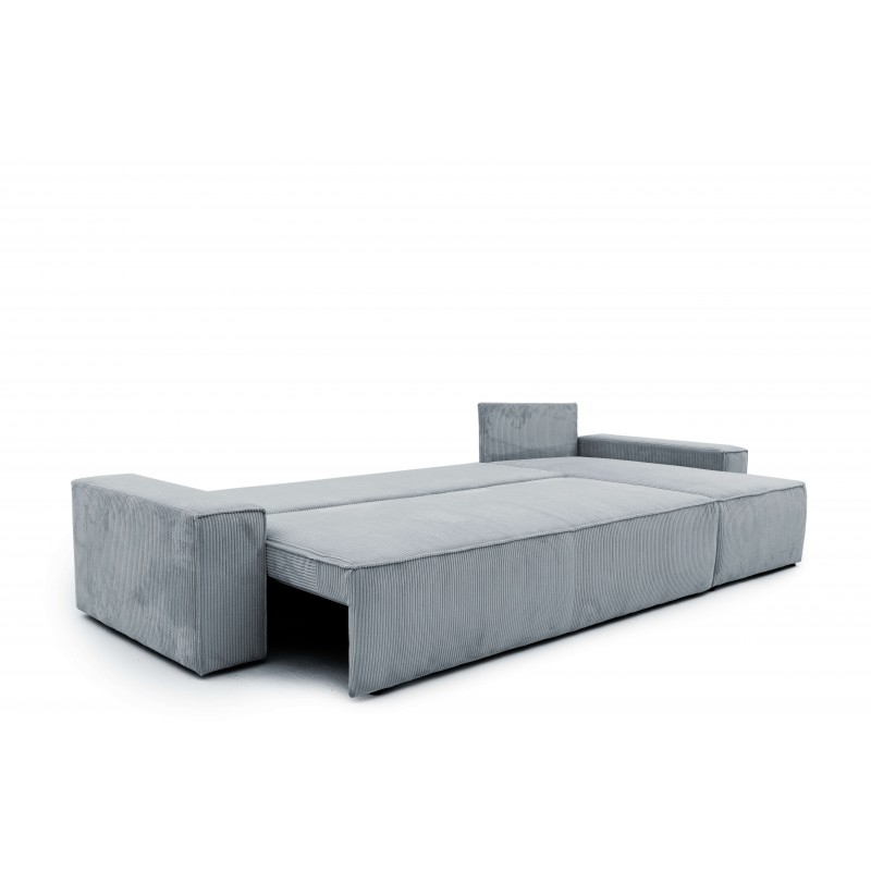 Narożnik BORA XL z Funkcją Spania, Rozkładany, Sztruks, L-kształtny, Ciemnoszary