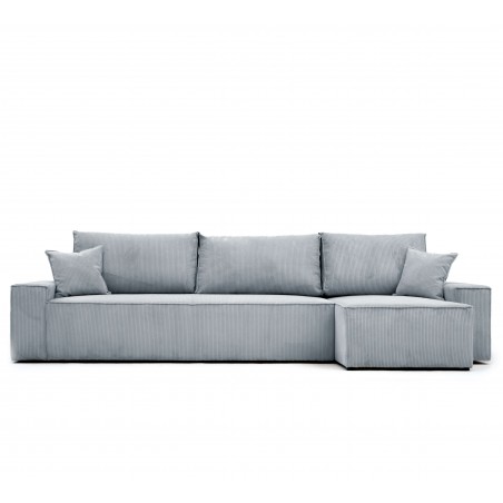 Narożnik BORA XL z Funkcją Spania, Rozkładany, Sztruks, L-kształtny, Ciemnoszary